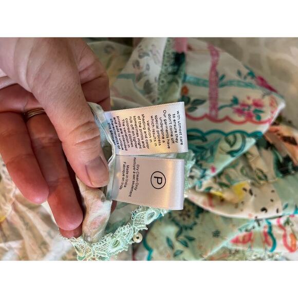 HEMANT & NANDITA Teien Floral empire waist maxi Cotton Dress xs nwt - Picture 13 of 15